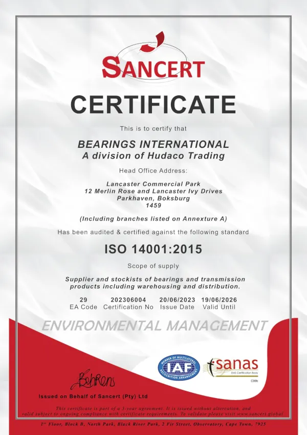 ISO 14001-2015 Certificate